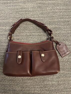 Dooney & Bourke Florentine Pocket Satchel – Small – Brown Vachetta Leather
